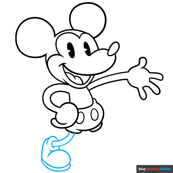 Classic Mickey Mouse step-by-step drawing tutorial: step 7