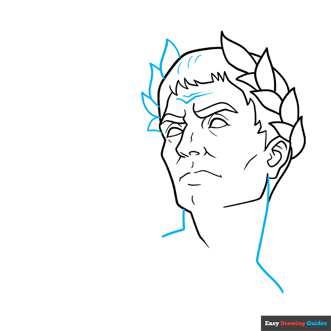 Julius Ceasar step-by-step drawing tutorial: step 7