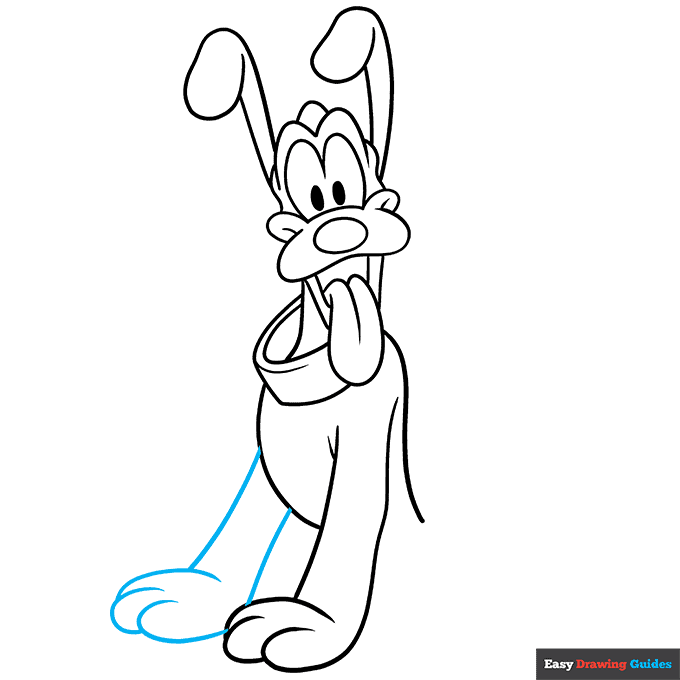 Pluto from Mickey Mouse step-by-step drawing tutorial: step 7