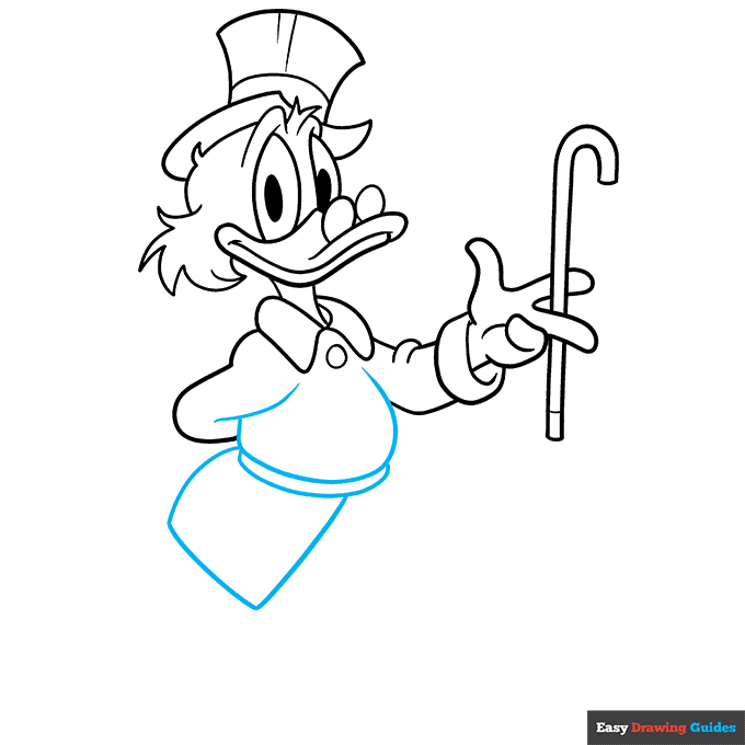Scrooge McDuck step-by-step drawing tutorial: step 7
