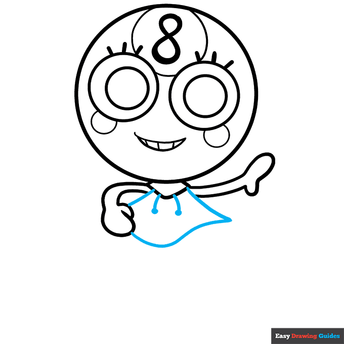 Toodles from Dandy's World step-by-step drawing tutorial: step 7