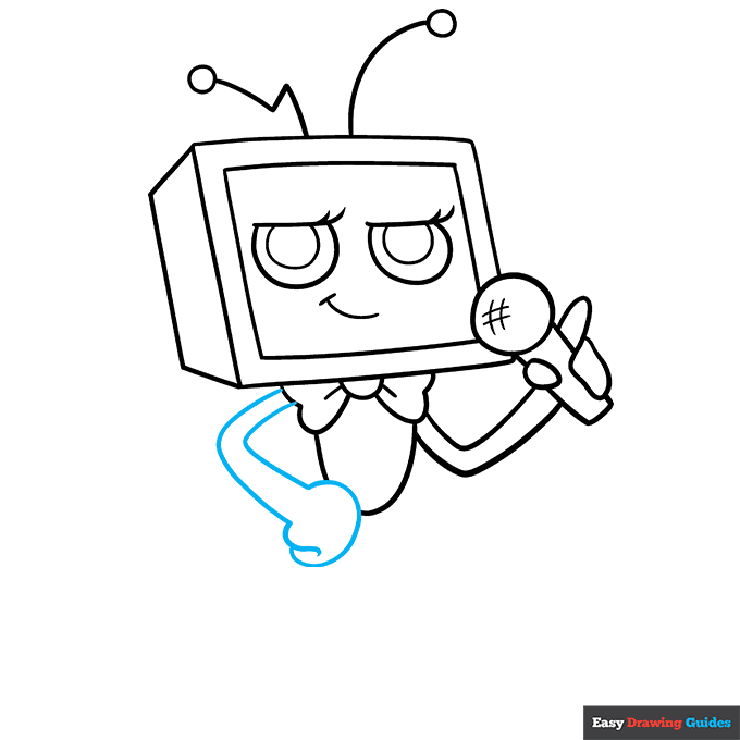 Vee from Dandy's World step-by-step drawing tutorial: step 7