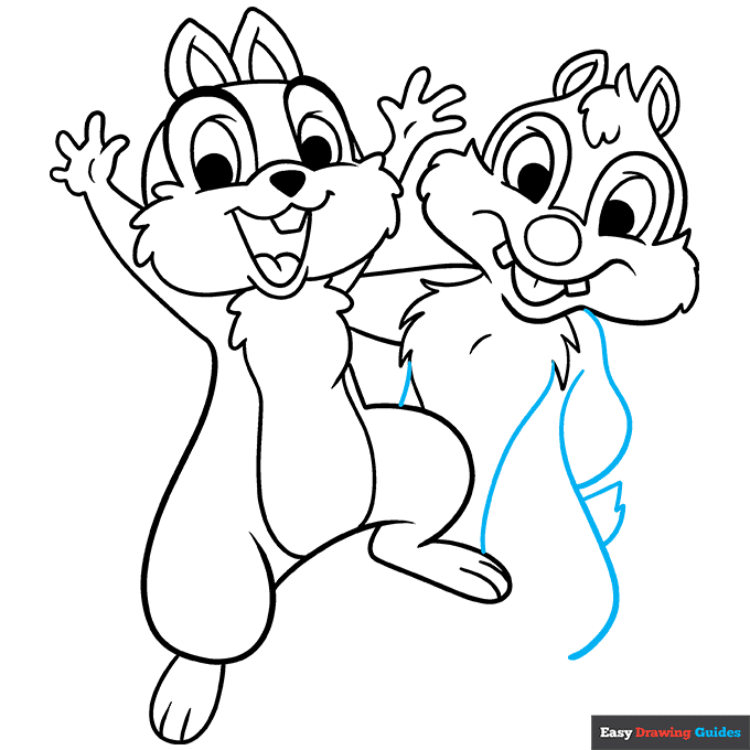 Chip and Dale step-by-step drawing tutorial: step 8