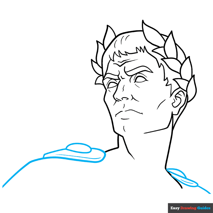 Julius Ceasar step-by-step drawing tutorial: step 8