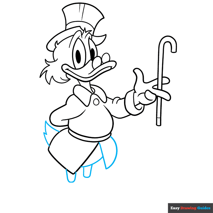 Scrooge McDuck step-by-step drawing tutorial: step 8