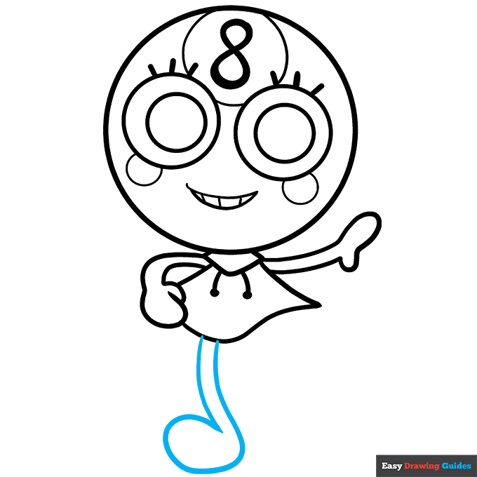 Toodles from Dandy's World step-by-step drawing tutorial: step 8