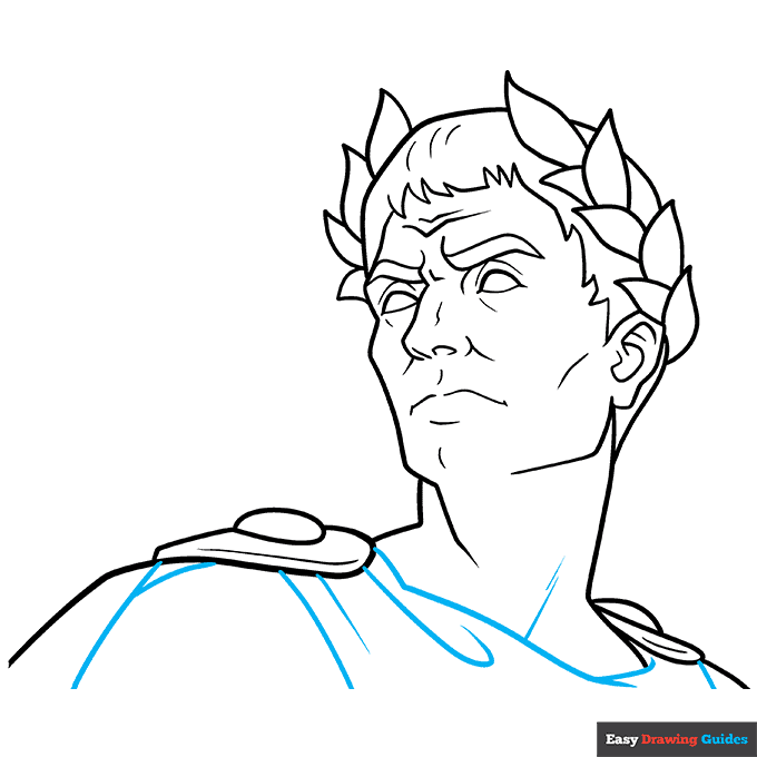 Julius Ceasar step-by-step drawing tutorial: step 9