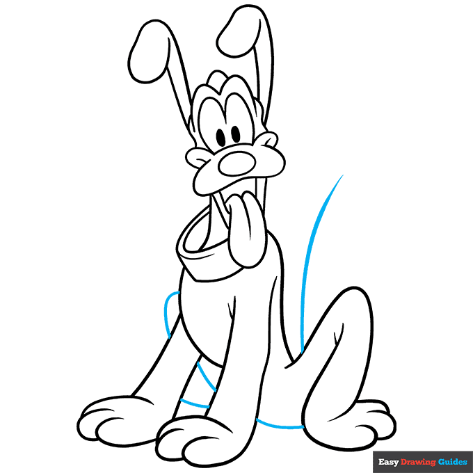 Pluto from Mickey Mouse step-by-step drawing tutorial: step 9