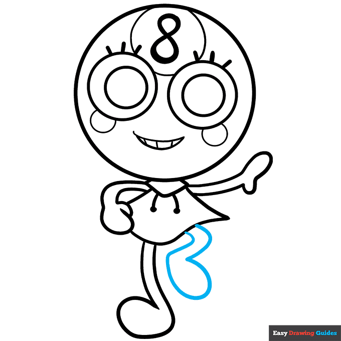Toodles from Dandy's World step-by-step drawing tutorial: step 9