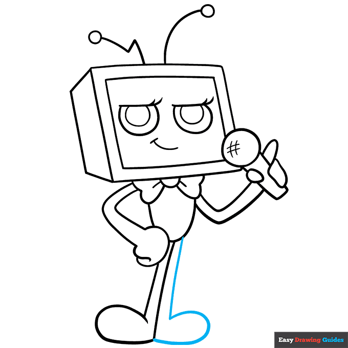 Vee from Dandy's World step-by-step drawing tutorial: step 9