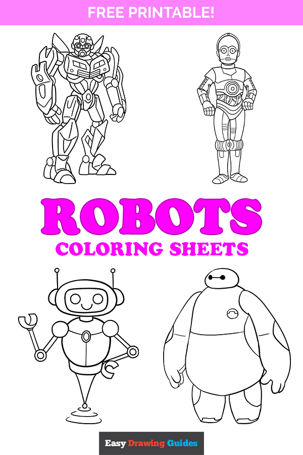 Free printable robots coloring pages - pinterest image