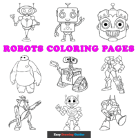 Free Robots Coloring Pages for Kids - 14 Printable Sheets