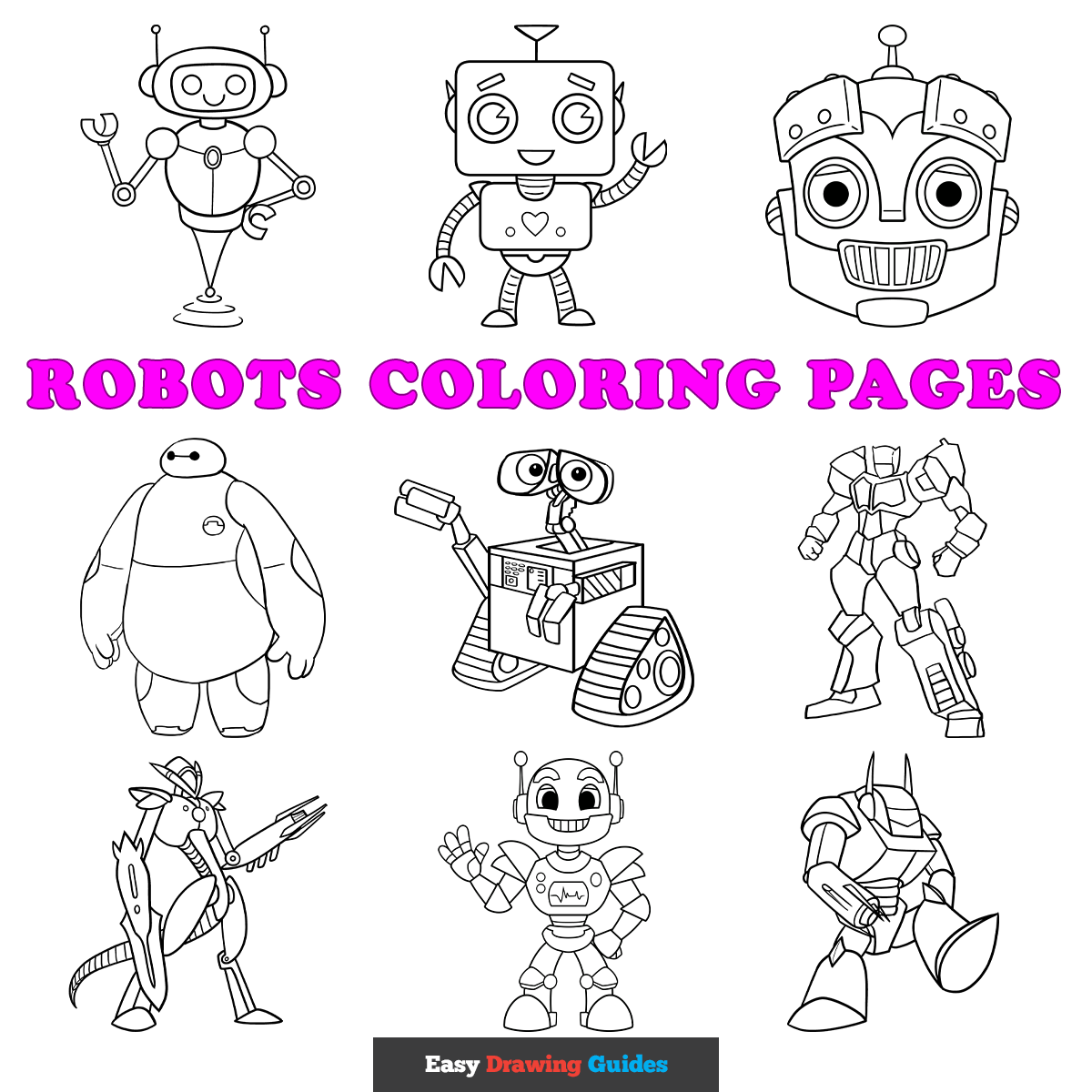 Free Robots Printable Coloring Pages for Kids - featured image