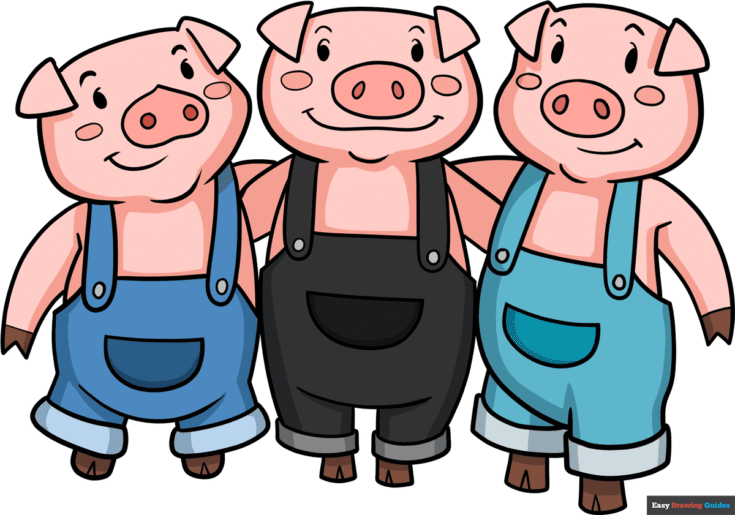 How to Draw the Three Little Pigs Featured Image