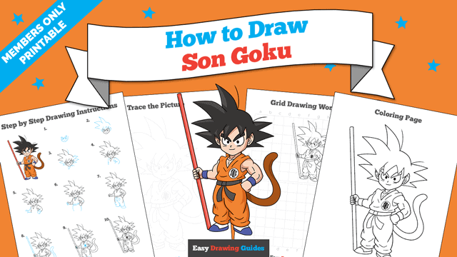 How to Draw son Goku Printable Thumbnail