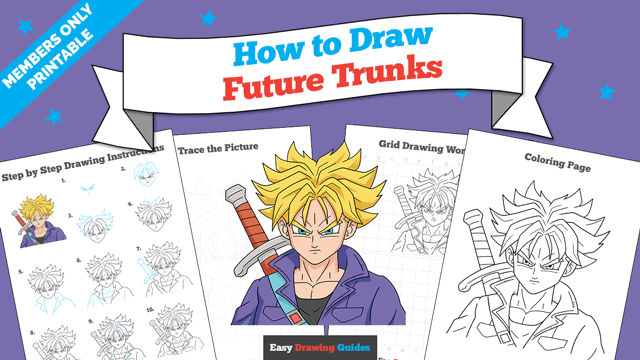 How to Draw Future Trunks Printable Thumbnail
