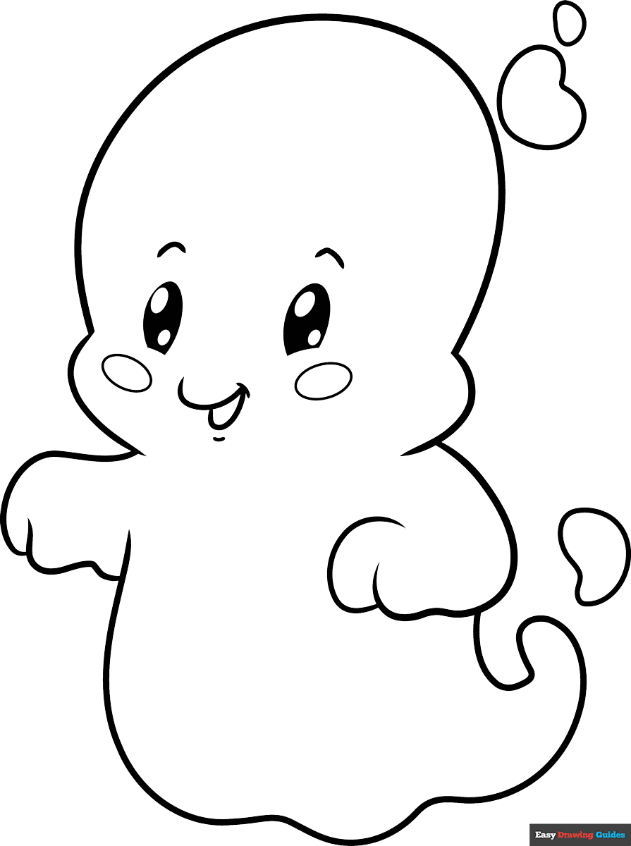 Free printable Cute Ghost coloring page