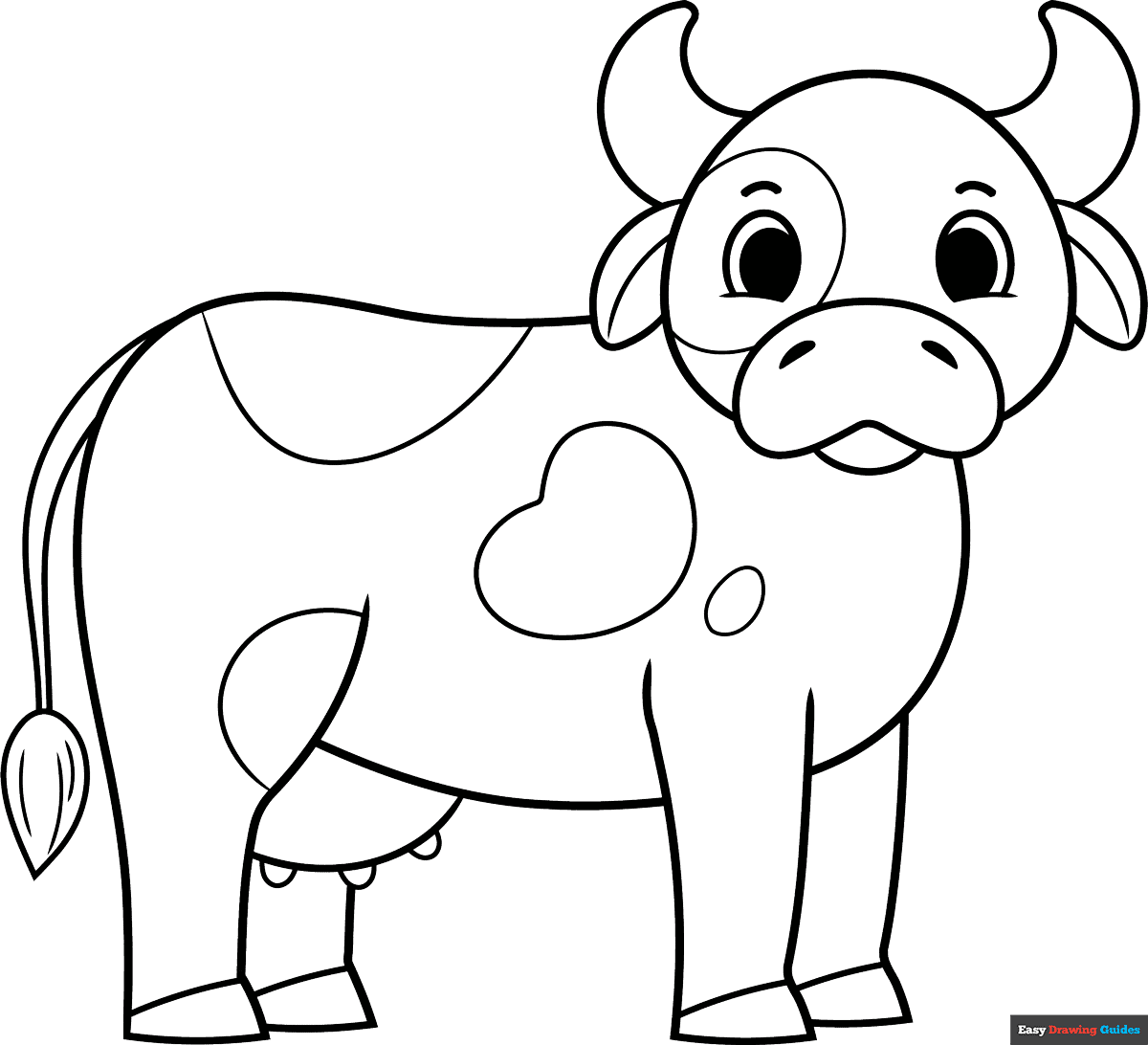 Free printable Easy Cow coloring page