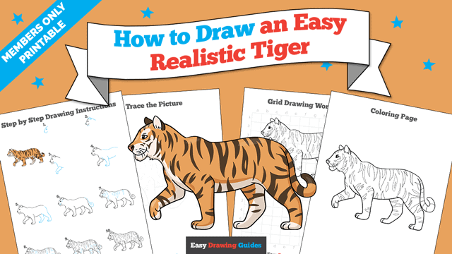 How to Draw an Easy Realistic Tiger Printable Thumbnail