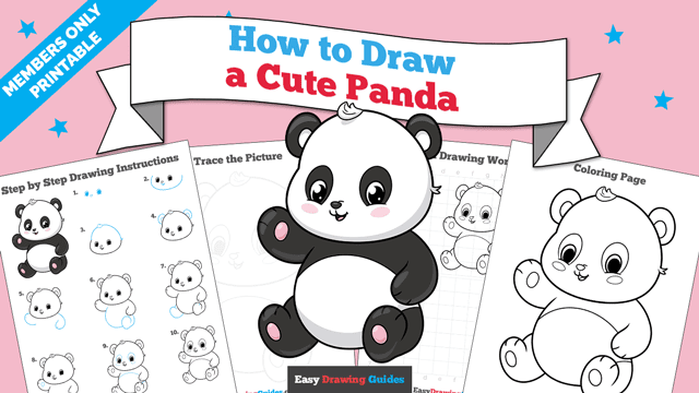 How to Draw a Cute Panda Printable Thumbnal Image