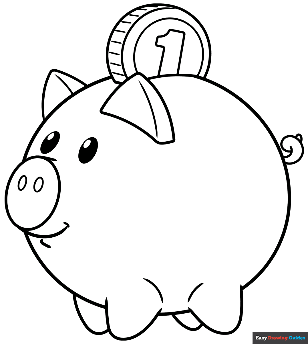 Free printable Piggy Bank coloring page