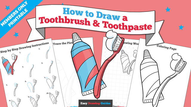 How to Draw a Toothbrush and Toothpaste Printable Thumbnail