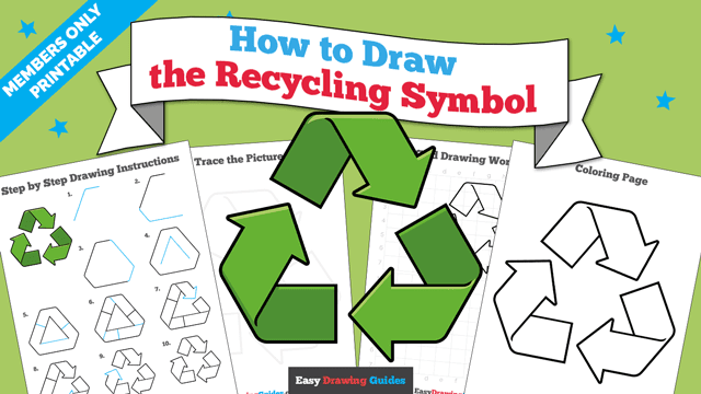 How to Draw the Recycling Symbol Pinterest Printable Thumbnail