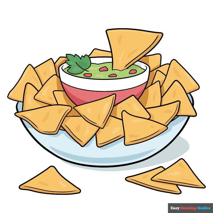 nachos step-by-step drawing tutorial: step 10
