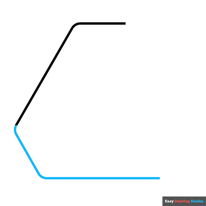 recycling symbol step-by-step drawing tutorial: step 2