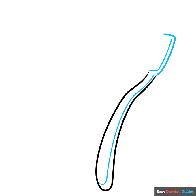 Toothbrush and Toothpaste bank step-by-step drawing tutorial: step 2