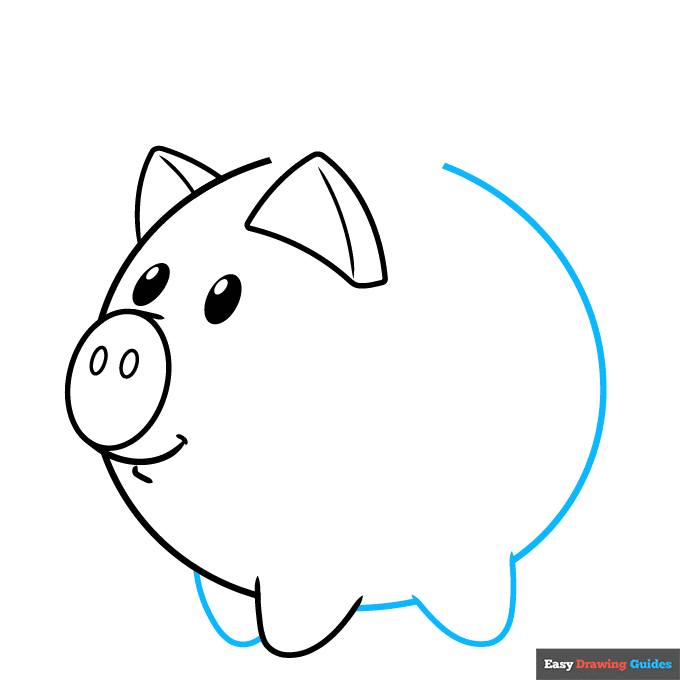 piggy bank step-by-step drawing tutorial: step 5