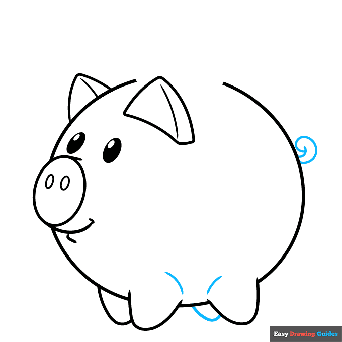 piggy bank step-by-step drawing tutorial: step 6