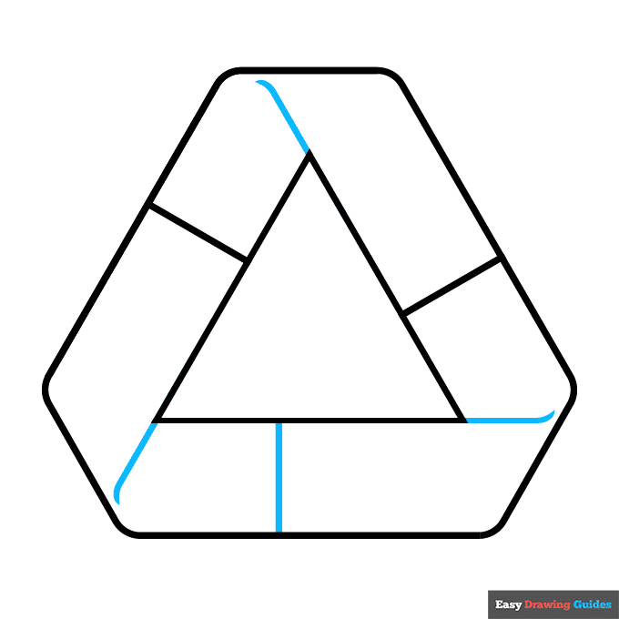 recycling symbol step-by-step drawing tutorial: step 6
