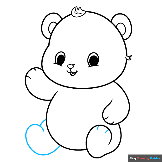 cute panda step-by-step drawing tutorial: step 7