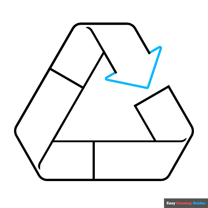 recycling symbol step-by-step drawing tutorial: step 7