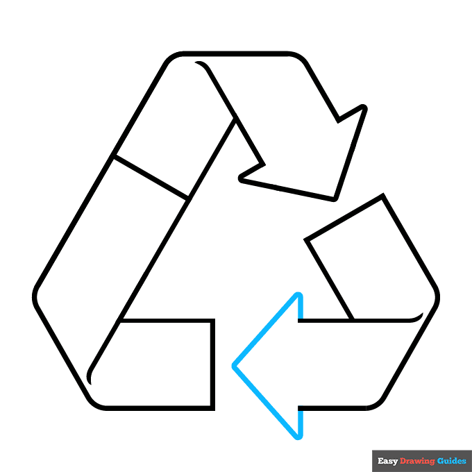 recycling symbol step-by-step drawing tutorial: step 8