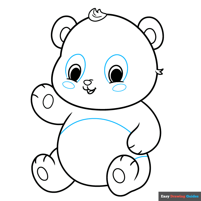 cute panda step-by-step drawing tutorial: step 9