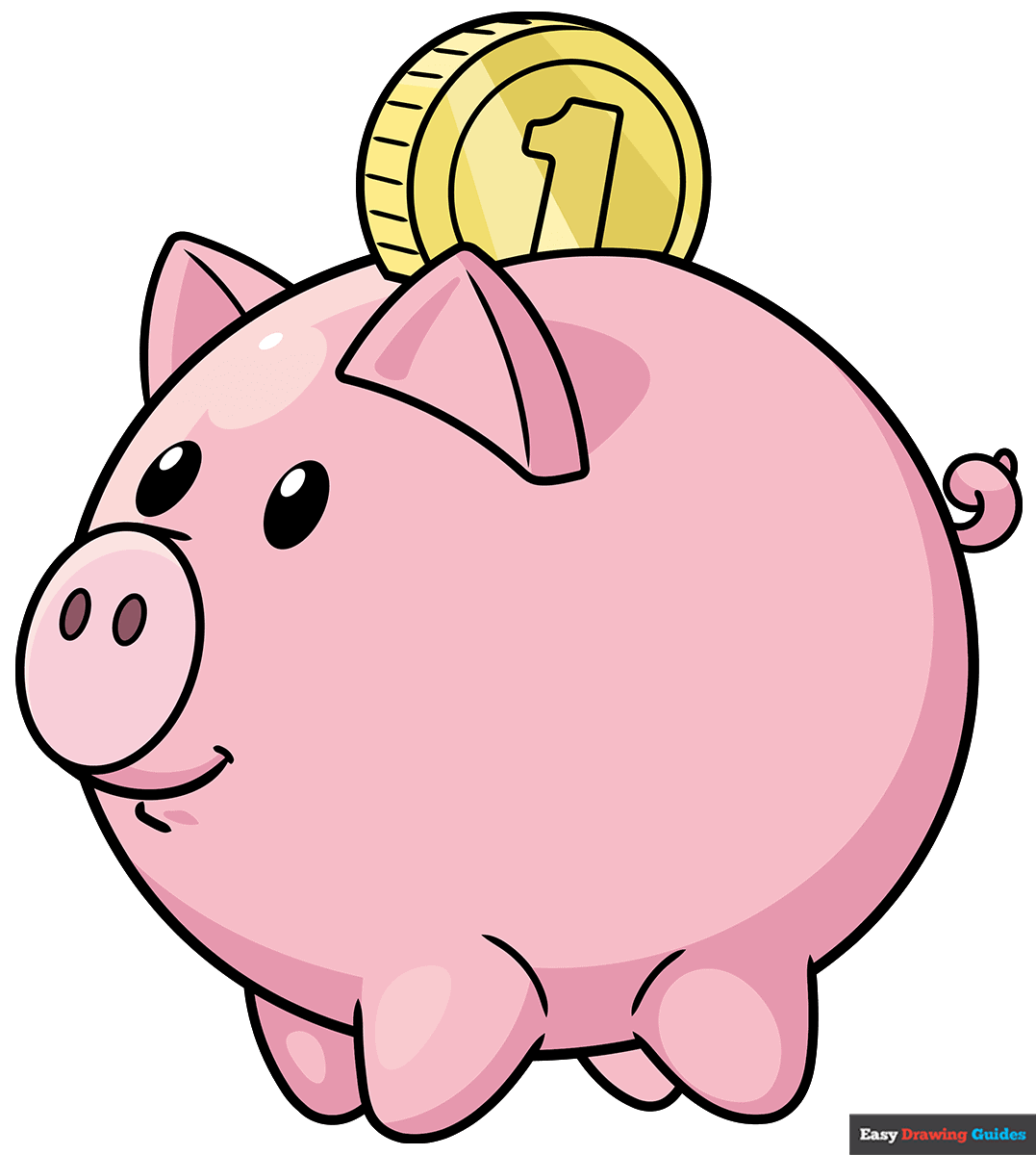 How to Draw a Piggy Bank Featured Image