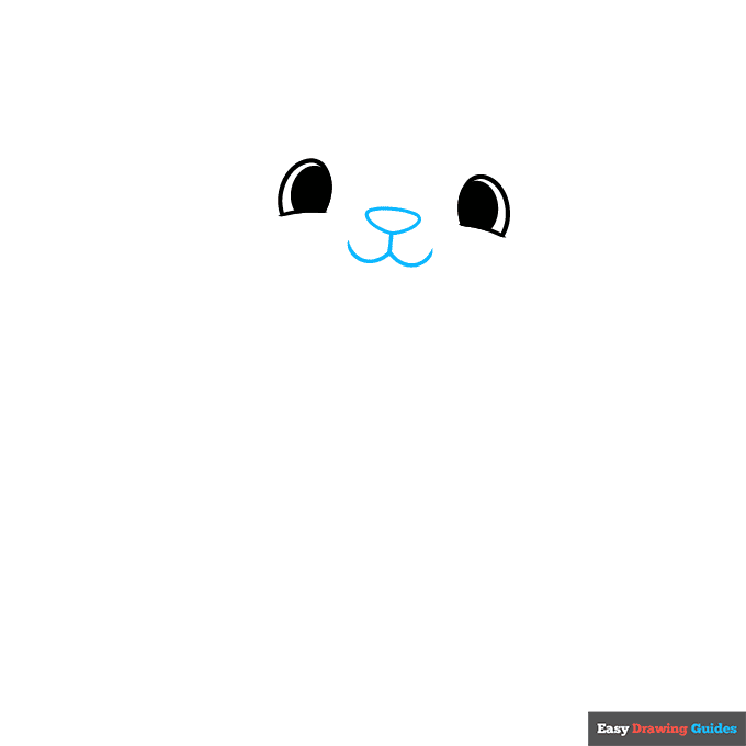 easy panda step-by-step drawing tutorial: step 2