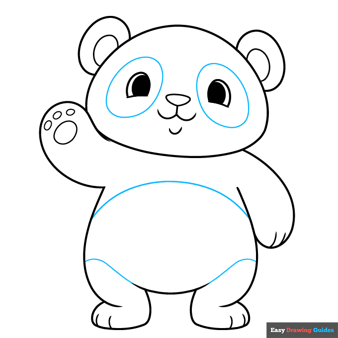 easy panda step-by-step drawing tutorial: step 9
