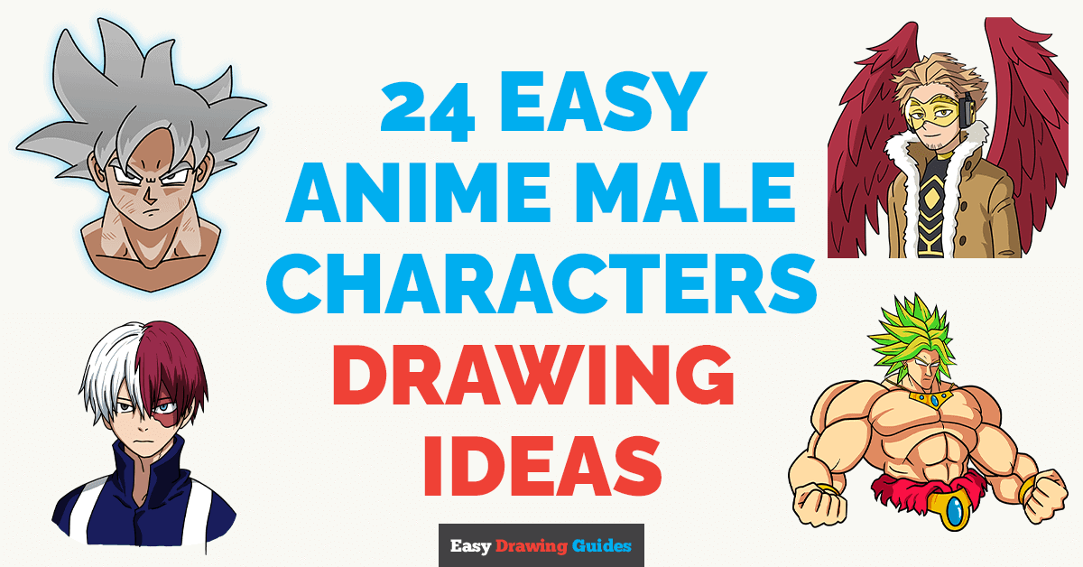 24 Easy Anime Male Characters Drawing Tutorials for Kids Featured Image