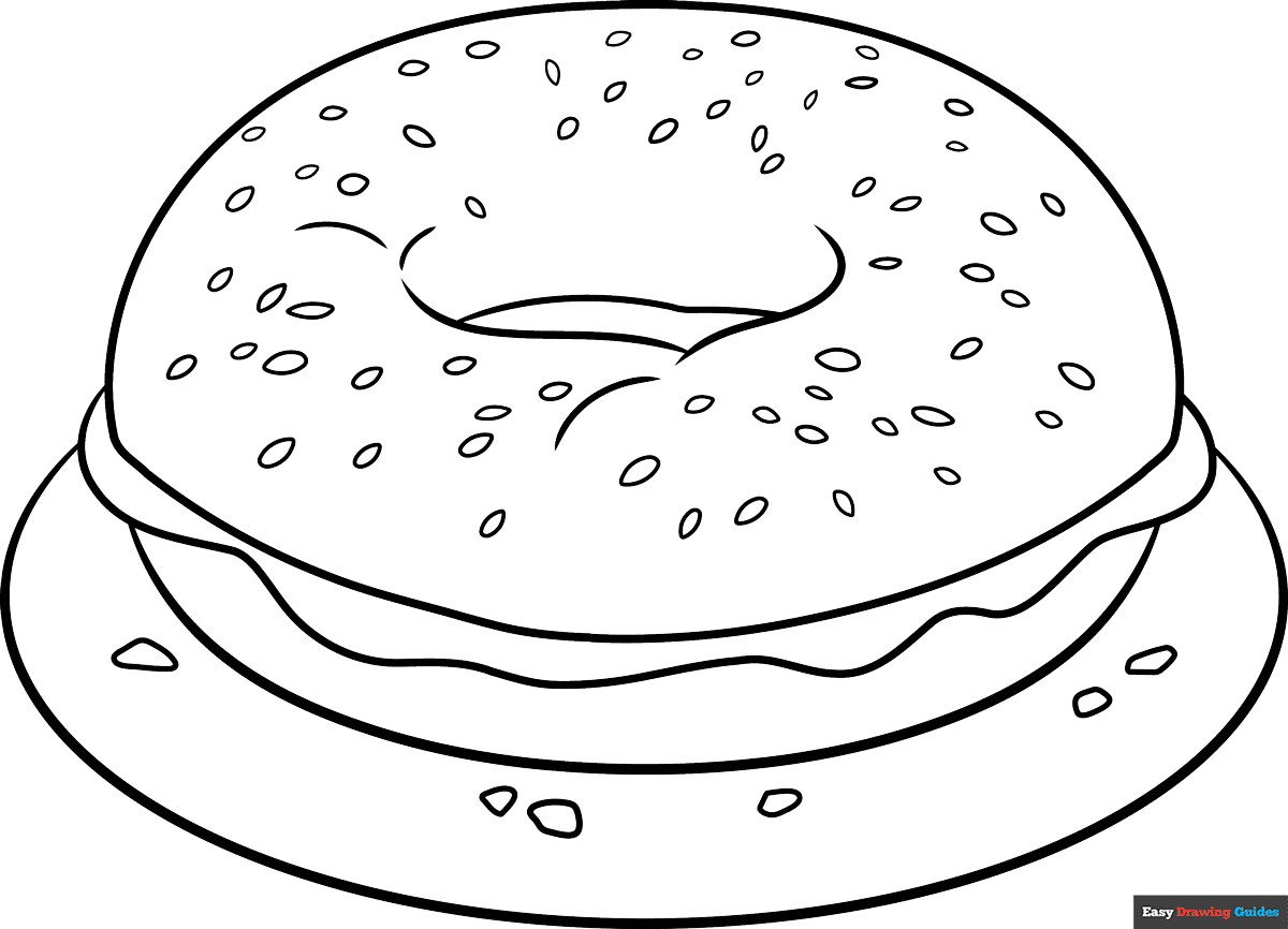 Free printable bagel coloring page