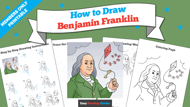 How to Draw Bejamin Franklin Printable Thumbnail