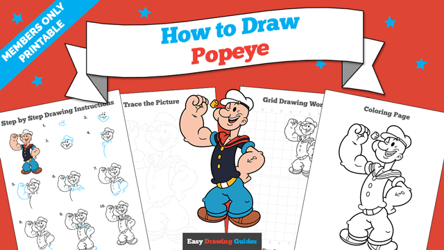 How to Draw Popeye Printable Thumbnail