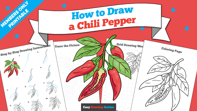 How to Draw a Chili Pepper Printable Thumbnail