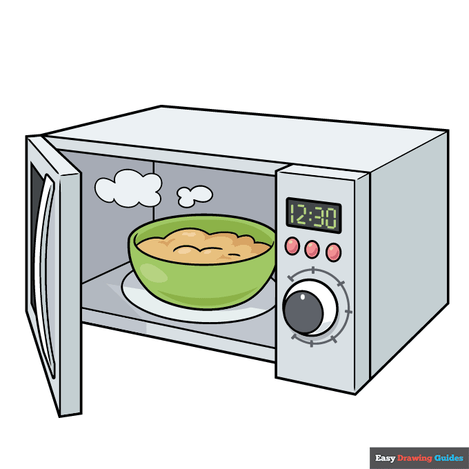 microwave step-by-step drawing tutorial: step 10