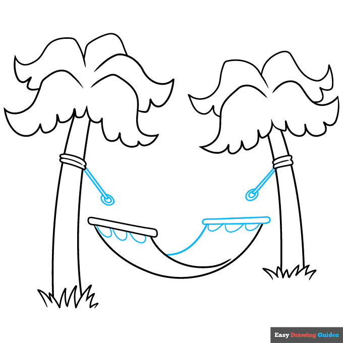 hammock step-by-step drawing tutorial: step 6