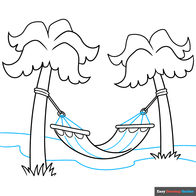 hammock step-by-step drawing tutorial: step 7