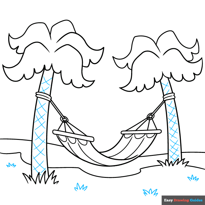 hammock step-by-step drawing tutorial: step 8