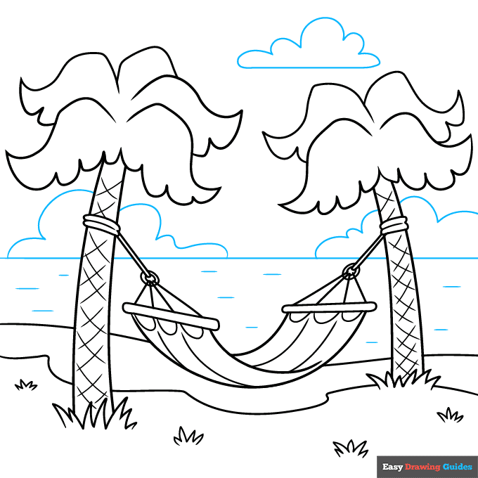 hammock step-by-step drawing tutorial: step 9